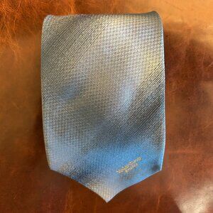 Valentino Amedeo Italy Men's Silk Tie Shimmering Light Blue Tonal Weave 4" Wide